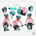 Samolepky do diáře Mia: Cyklistka – 8 ks velkých nálepek pro jízdu na kole a sportovní tracker.
