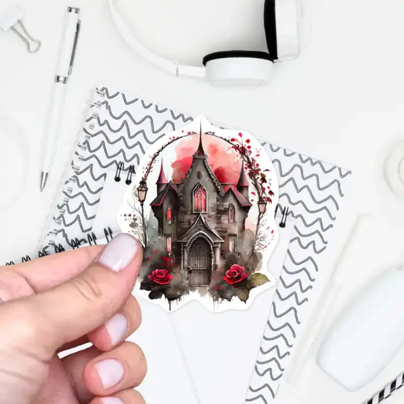 Plánovací samolepka do diáře Romantický tajemný gotický dům.