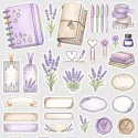 Kreativní samolepky levandule – 56 samolepek pro váš diář, deník, bujo nebo scrapbooking.