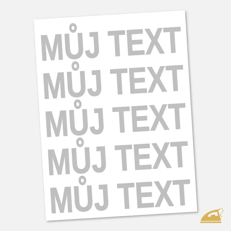 Malý reflexní nažehlovací nápis na přání.