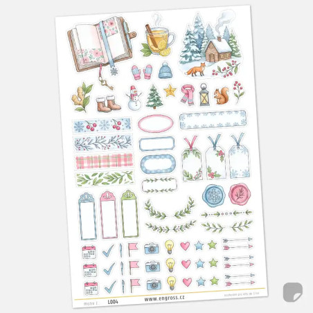 Zimní samolepky do diáře a Bullet Journalu – Journal kit.