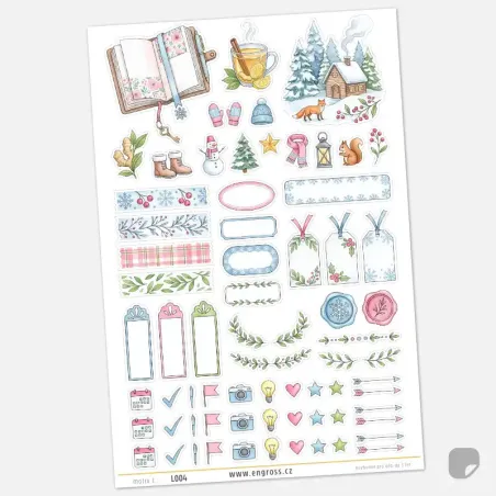 Zimní samolepky do diáře a Bullet Journalu – Journal kit.