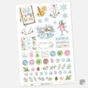 Zimní samolepky s motivy bruslení – Pastelový journal kit.