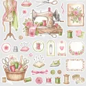 Samolepky Šicí dílna – Pastelový kit pro diář, deník, bullet journal i scrapbooking.