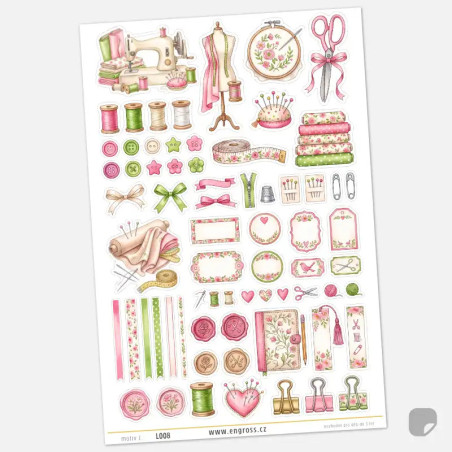 Kreativní samolepky Švadlenka pro Bullet Journal, diář, deník i scrapbooking.