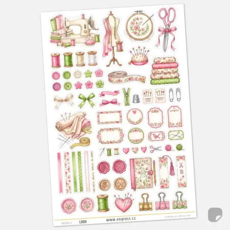 Kreativní samolepky Švadlenka pro Bullet Journal, diář, deník i scrapbooking.