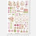 Kreativní samolepky Švadlenka pro Bullet Journal - velký šicí arch s 69 nálepkami.