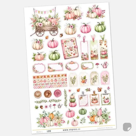 Podzimní samolepky do diáře Dýně – Romantický journal kit.