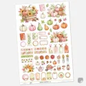 Podzimní samolepky Sklizeň dýní – Pastelový kreativní kit.